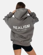REALISM LOGO BACK HOODIE COOL GREY (3)