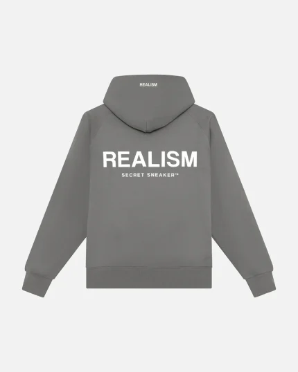 REALISM LOGO BACK HOODIE COOL GREY (5)