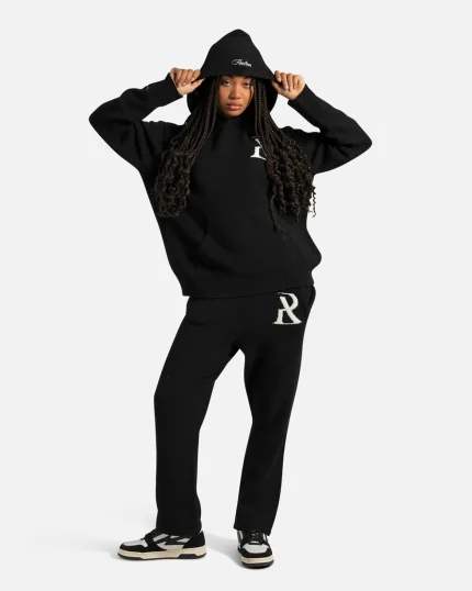 SSS REALISM RADIANT KNIT BLACK HOODIE