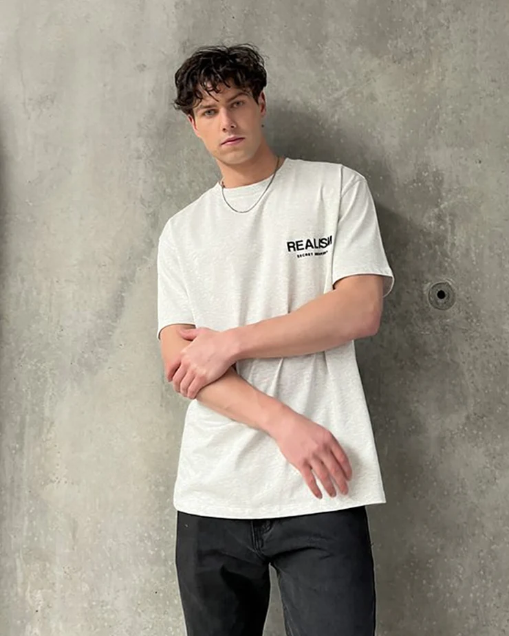 SSS REALISM BACK LOGO TEE OATMEAL SSS REALISM BACK LOGO TEE OATMEAL