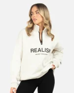 SSS REALISM IDOL HALF ZIP OATMEAL SWEATER