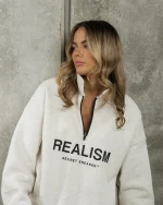 SSS REALISM IDOL HALF ZIP OATMEAL SWEATER