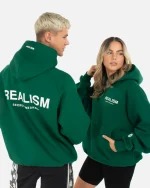 SSS REALISM BACK LOGO GREEN HOODIE PINE