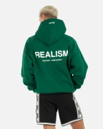 SSS REALISM BACK LOGO GREEN HOODIE PINE