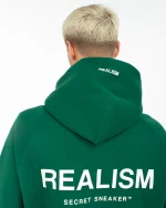 SSS REALISM BACK LOGO GREEN HOODIE PINE