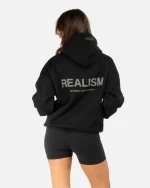 SSS REALISM COURT BOXY BLACK HOODIE
