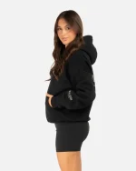 SSS REALISM COURT BOXY BLACK HOODIE