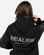 SSS REALISM COURT BOXY BLACK HOODIE
