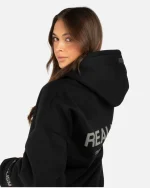 SSS REALISM COURT BOXY BLACK HOODIE