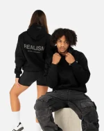 SSS REALISM COURT BOXY BLACK HOODIE