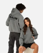 SSS REALISM BACK LOGO DARK HEATHER HOODIE