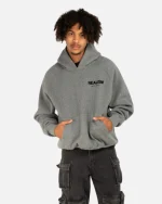 SSS REALISM BACK LOGO DARK HEATHER HOODIE