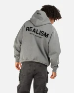 SSS REALISM BACK LOGO DARK HEATHER HOODIE