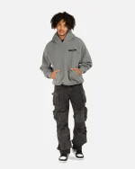 SSS REALISM BACK LOGO DARK HEATHER HOODIE