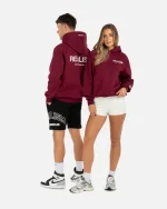 SSS REALISM BACK LOGO CARMINE RED HOODIE