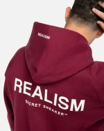 SSS REALISM BACK LOGO CARMINE RED HOODIE