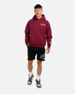 SSS REALISM BACK LOGO CARMINE RED HOODIE