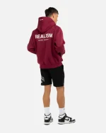 SSS REALISM BACK LOGO CARMINE RED HOODIE