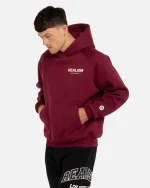 SSS REALISM BACK LOGO CARMINE RED HOODIE