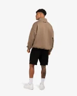SSS REALISM IDOL HALF ZIP TAUPE SWEATER