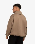 SSS REALISM IDOL HALF ZIP TAUPE SWEATER