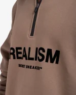 SSS REALISM IDOL HALF ZIP TAUPE SWEATER