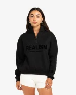 SSS REALISM IDOL HALF ZIP BLACK SWEATER