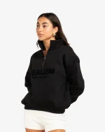 SSS REALISM IDOL HALF ZIP BLACK SWEATER