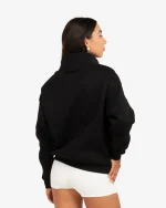 SSS REALISM IDOL HALF ZIP BLACK SWEATER