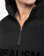 SSS REALISM IDOL HALF ZIP BLACK SWEATER