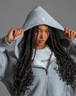 SSS REALISM RADIANT ZIP GREY MARLE HOODIE