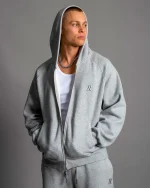 SSS REALISM RADIANT ZIP GREY MARLE HOODIE
