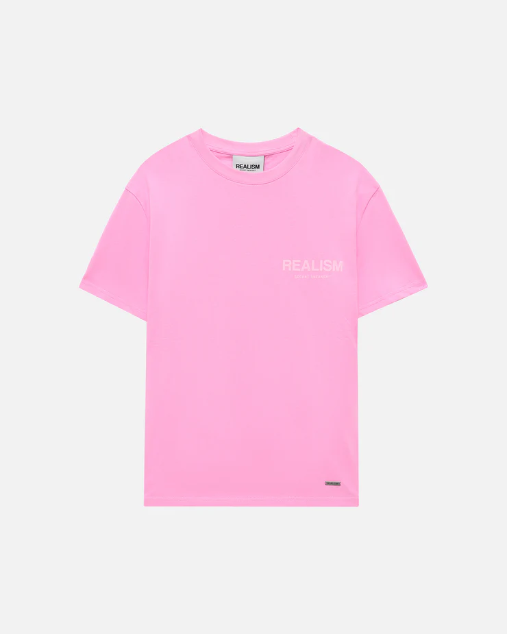 SSS REALISM BACK LOGO TEE CANDY PINK SSS REALISM BACK LOGO TEE CANDY PINK