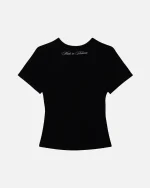 SSS REALISM SCRIPT BABY TEE BLACK