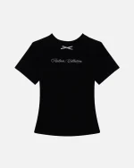 SSS REALISM SCRIPT BABY TEE BLACK