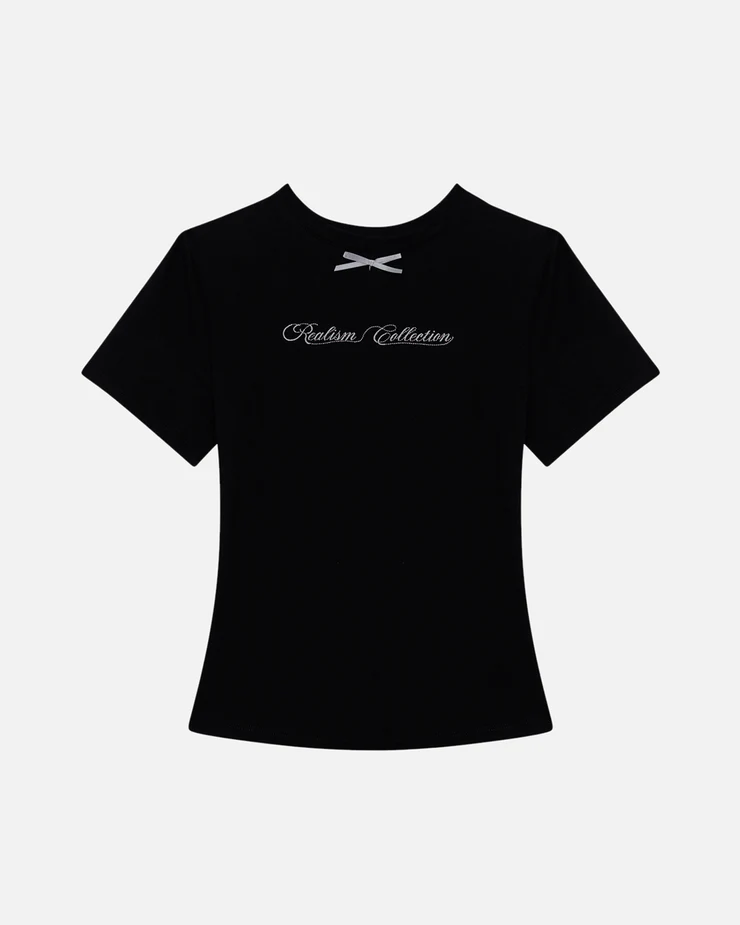 SSS REALISM SCRIPT BABY TEE BLACK SSS REALISM SCRIPT BABY TEE BLACK