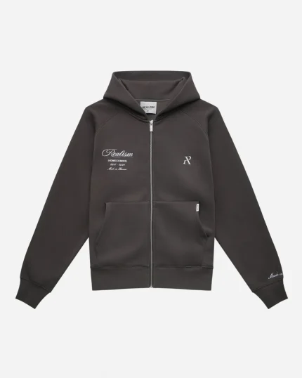 SSS REALISM REALM OF ANGELS ZIP ASPHALT HOODIE