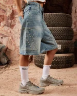 REALISM VIVANT DENIM SHORTS WASHED BLUE