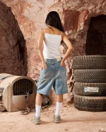 REALISM VIVANT DENIM SHORTS WASHED BLUE