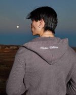 SSS REALISM VIVANT KNIT ZIP CHARCOAL HOODIE