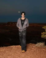 SSS REALISM VIVANT KNIT ZIP CHARCOAL HOODIE