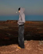 SSS REALISM VIVANT KNIT ZIP CHARCOAL HOODIE