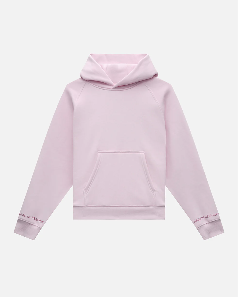 SSS REALISM GLIMMER LOGO POWDER PINK HOODIE SSS REALISM GLIMMER LOGO POWDER PINK HOODIE