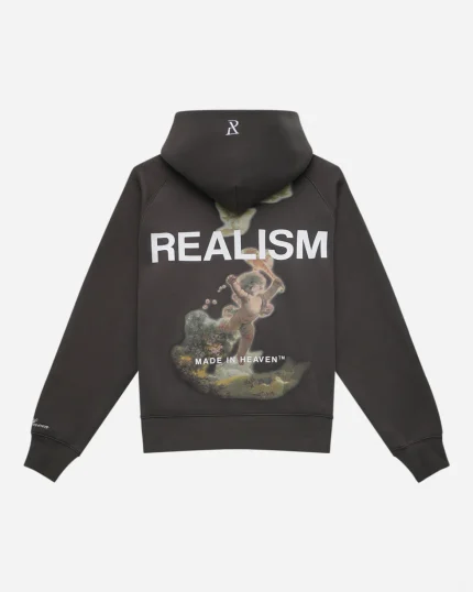 SSS REALISM REALM OF ANGELS ZIP ASPHALT HOODIE