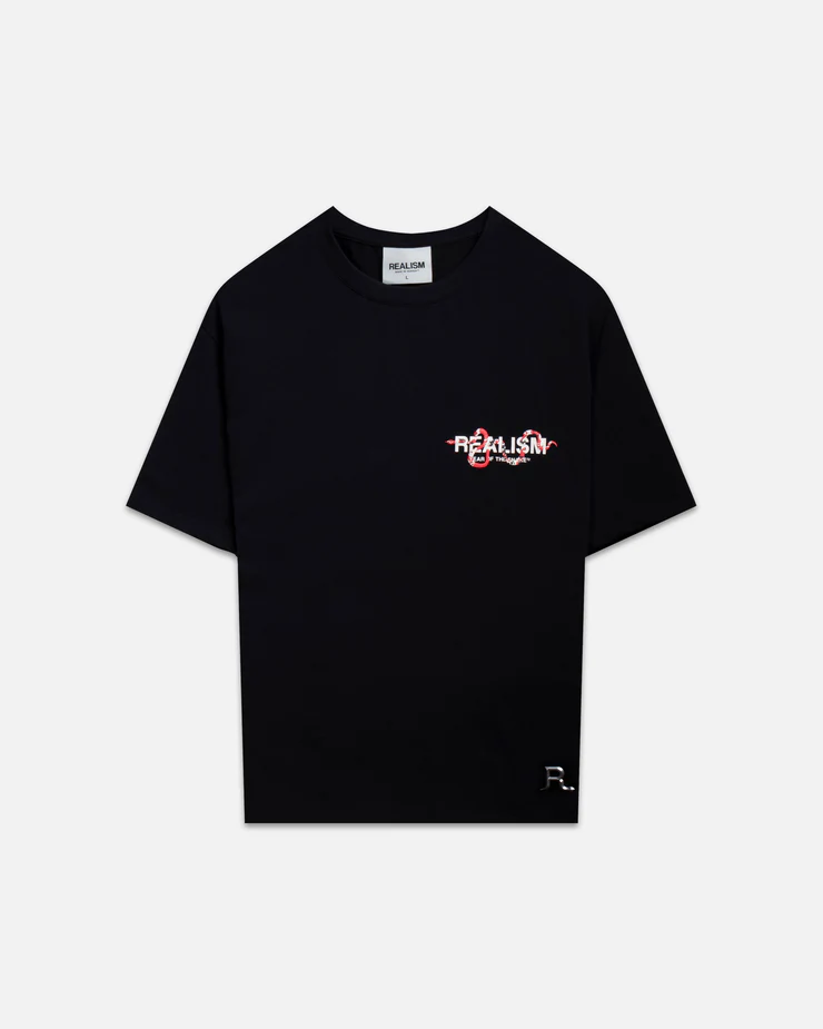 SSS REALISM SNAKE LOGO TEE BLACK SSS REALISM SNAKE LOGO TEE BLACK