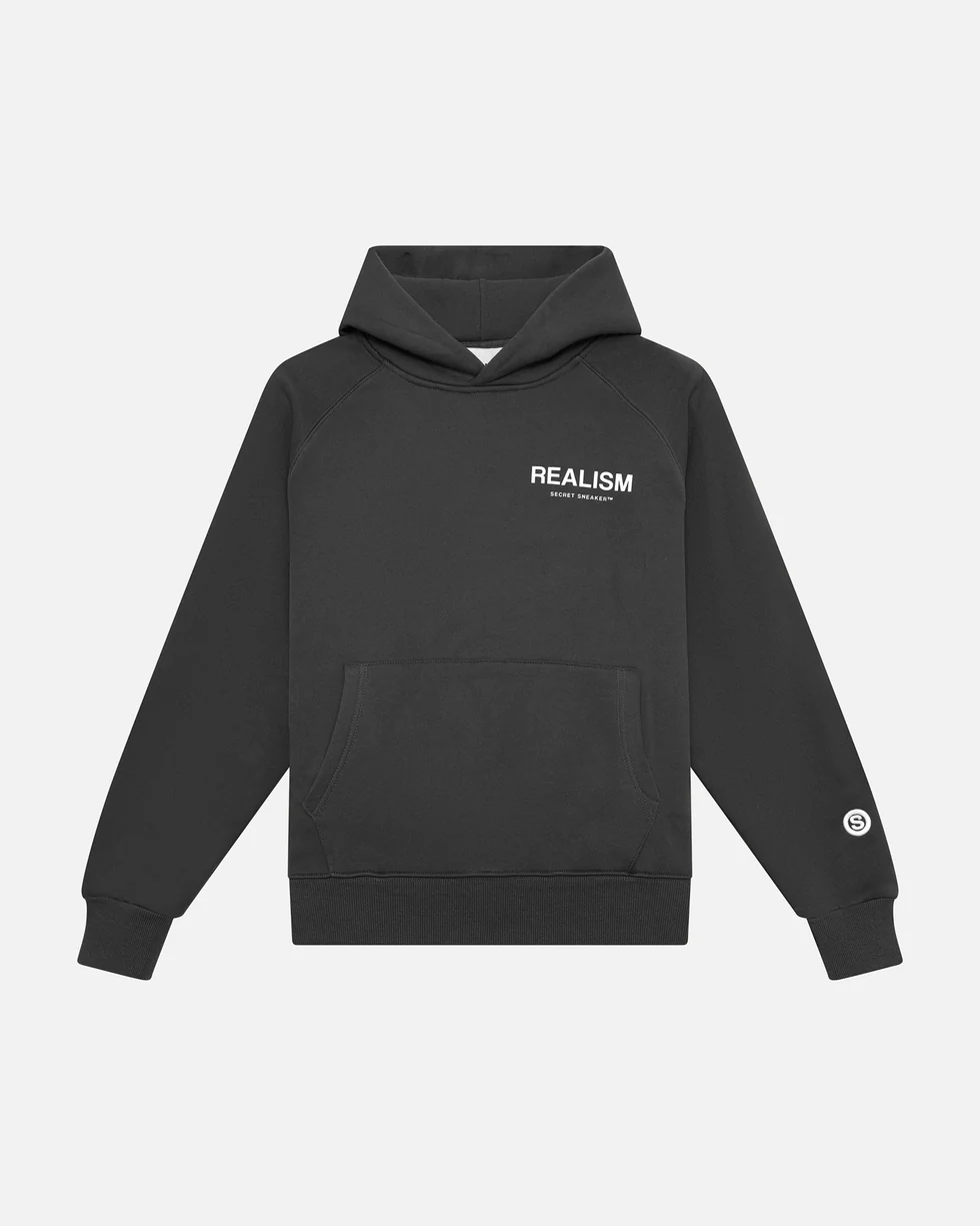 SSS REALISM BACK LOGO ASPHALT HOODIE SSS REALISM BACK LOGO ASPHALT HOODIE