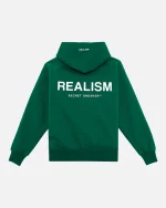 SSS REALISM BACK LOGO GREEN HOODIE PINE