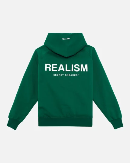 SSS REALISM BACK LOGO GREEN HOODIE PINE