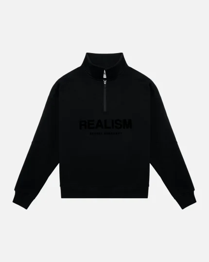 SSS REALISM IDOL HALF ZIP BLACK SWEATER