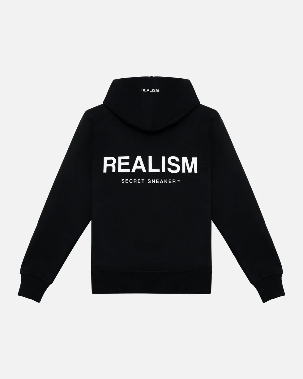 SSS REALISM BACK LOGO BLACK HOODIE SSS REALISM BACK LOGO BLACK HOODIE